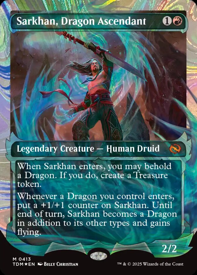Sarkhan, Dragon Ascendant <showcase ghost - halo foil> [TDM] (F)